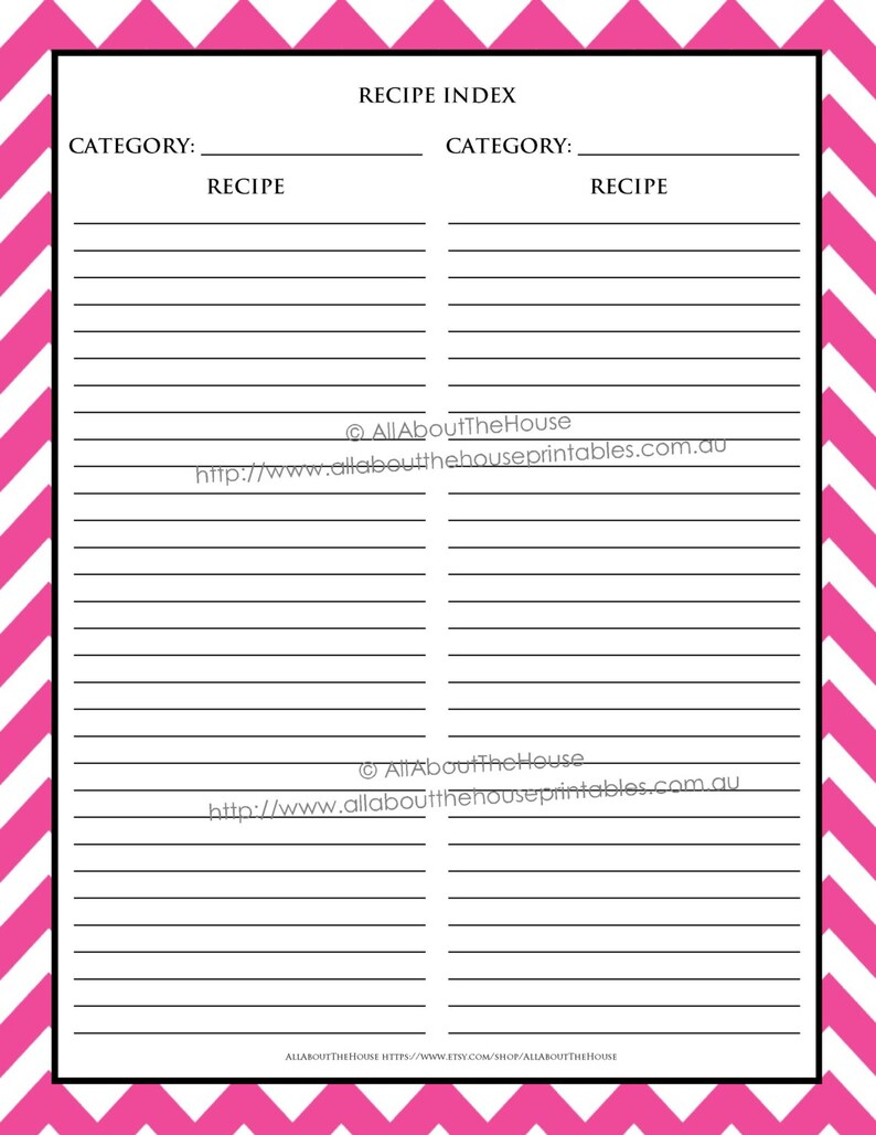 EDITABLE Recipe Binder Printables Recipe Sheet Recipe Card Recipes to Try Template PDF Editable Binder Cover Spine Favorite Recipes Preppy image 4