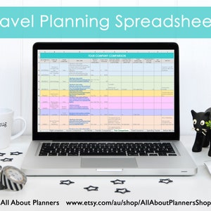 Travel Planning excel spreadsheets itinerary month week budget organizer spending to do list before we leave insurance transfer car rental imagen 3