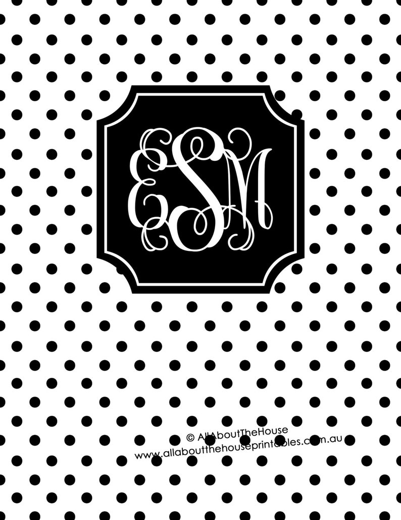 Editable Printable Monogram Binder Cover and Spine Chevron - Etsy