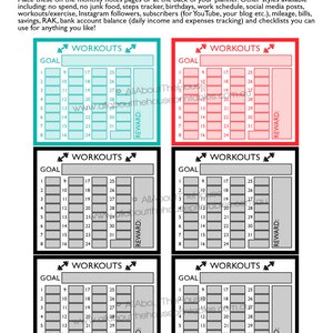 Workout planner stickers notes page Printable exercise health fitness made for Erin Condren ECLP Rainbow monthly tracker happy plum NPTS7 image 3