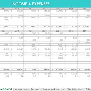 Etsy Seller Spreadsheets, shop management Tool, financial, tax reporting, profit and loss income expenses, spreadsheet, Excel, google sheets image 3