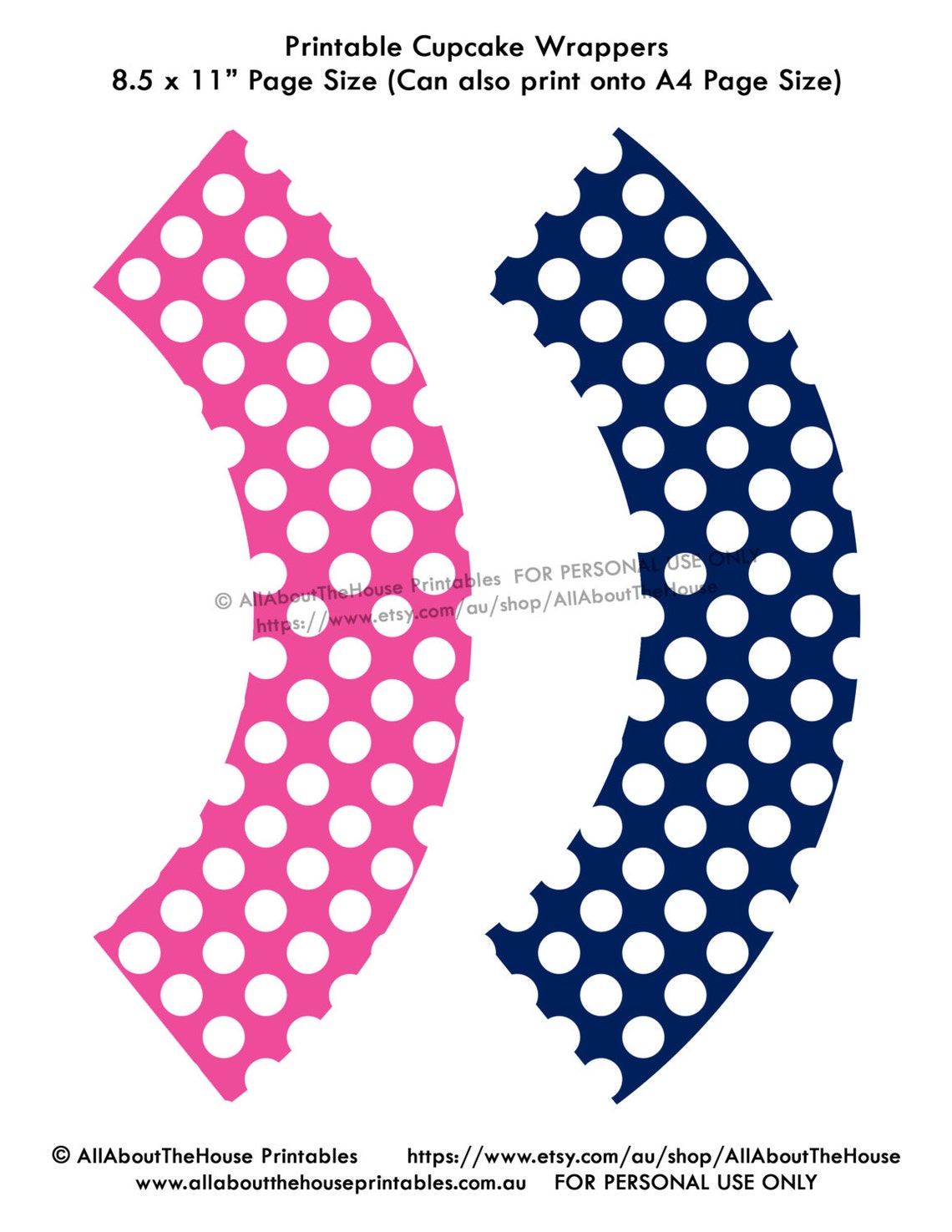Cupcake Wrappers Party Printable Nautical Sticker Label | Etsy