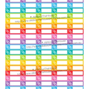 Paperclip To Do Planner Stickers Printable Calendar Organize  1.5" w x 0.5" made for Erin Condren ECLP Plum Paper or any other planner OL004