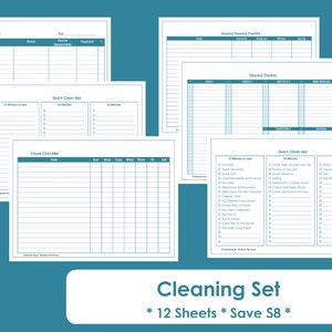 Cleaning Printables - Home Organisation - Household Binder - 14 Sheets ...