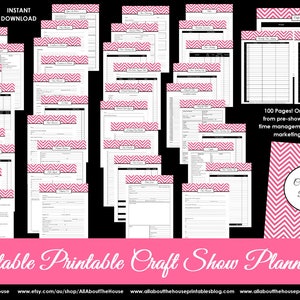 PINK Craft Show Planner, trade show market handmade creative business entrepreneur holiday direct sales, booth, stall, DIY, printable