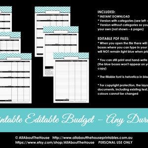 EDITABLE DARK BLUE Budget planner budget book Printable Household Binder debt savings banking tax investment template Finance Organizer image 4