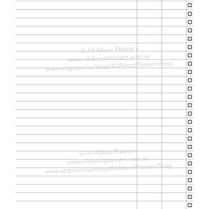 Checklist printable planner insert refill to do shopping grocery task organizer agenda US letter size can resize to a4 a5 personal size half image 4