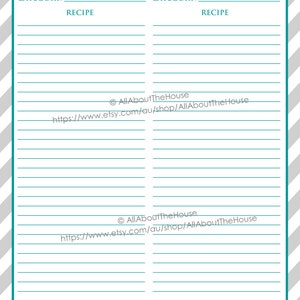EDITABLE Recipe Binder Printables Recipe Sheet Recipe Card Recipes to ...