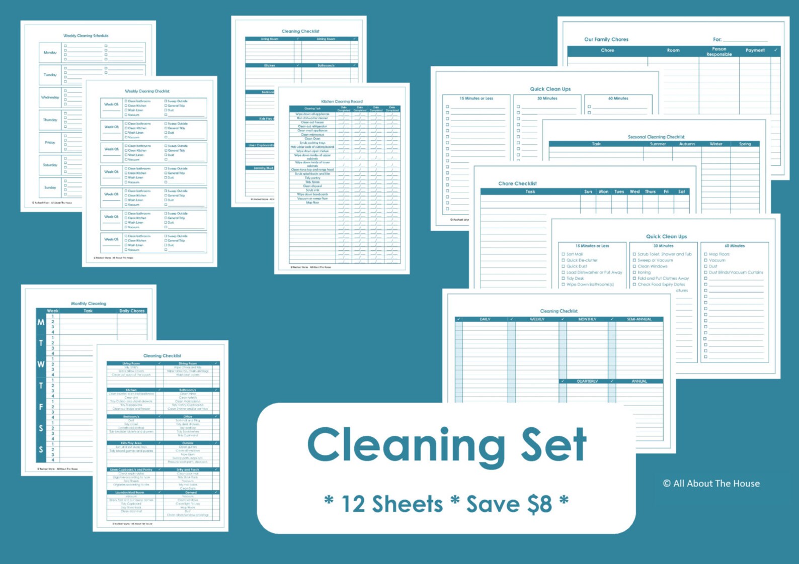 Cleaning Printables Home Organisation Household Binder - Etsy