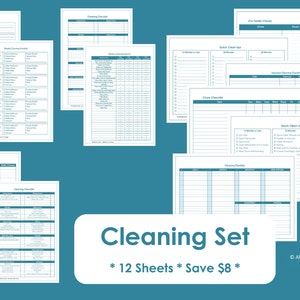 Cleaning Printables - Home Organisation - Household Binder - 14 sheets - Value Pack