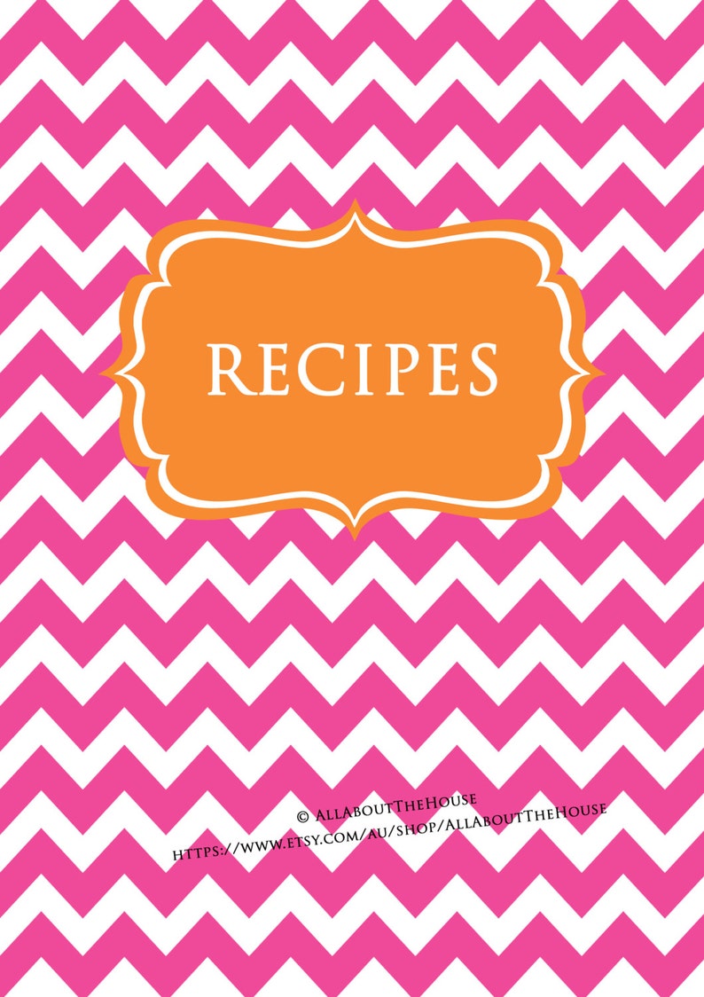 EDITABLE Recipe Binder Printables Recipe Sheet Recipe Card Recipes to Try Template PDF Editable Binder Cover Spine Favorite Recipes Preppy image 1