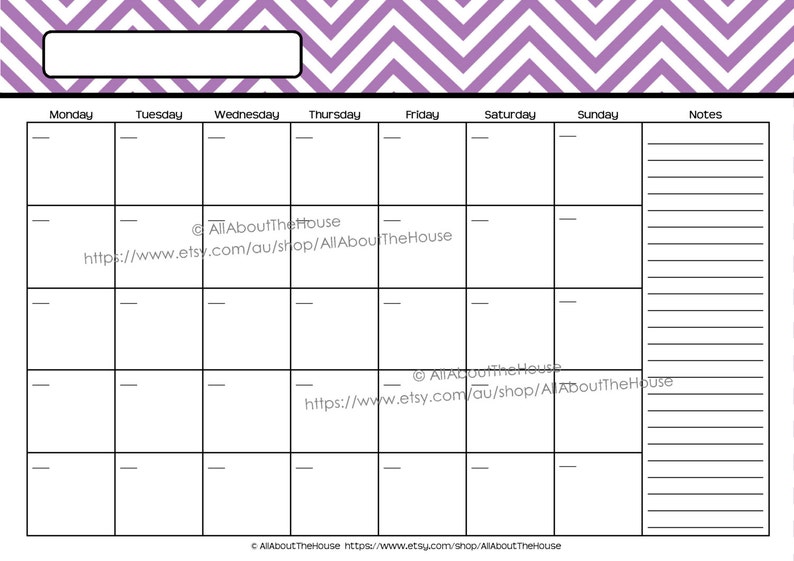 EDITABLE 12 monthly calendar printable chevron pattern use for 2022, 2023 and beyond Perpetual meal plan, cleaning, blog, family calendar image 3