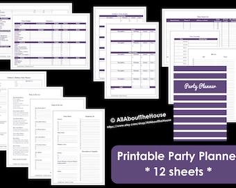 Printable Party Planner, birthday party, anniversary, event planner, direct sales, menu planner, party checklist, to do, budget, guest list