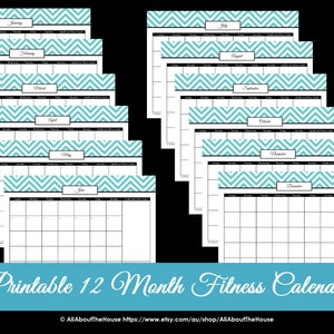 LIGHT BLUE Health and Fitness Printables Workout Printables Meal Planner Home Organisation Household Binder 31 sheets Instant download image 3