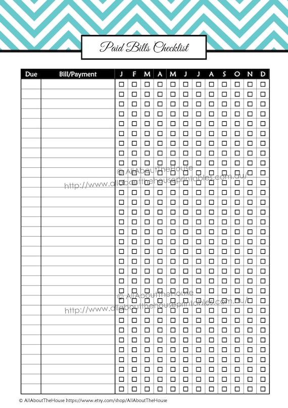 household bill planner household bill planner