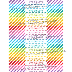 Notes Page Title Topper Header Planner Stickers Checklist Printable To Do List Ideas Tasks Rainbow ECLP Plum Paper ect NPT001 image 4