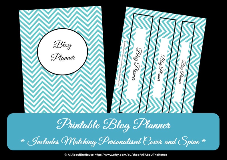 Blog Planner Printables Chevron Blog Management Organisation Household Binder 30 sheets Value Pack image 2