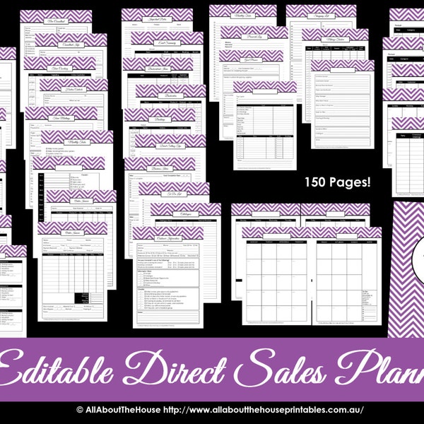 GREEN Direct Sales Planner - Editable Business Planner Binder Printables Organize Any Direct Sales Business 150 pages INSTANT DOWNLOAD