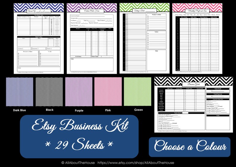 DARK BLUE Business Planner Printables Etsy Work At Home Etsy Australia