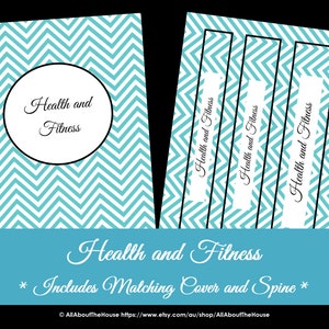 LIGHT BLUE Health and Fitness Printables Workout Printables Meal Planner Home Organisation Household Binder 31 sheets Instant download image 2