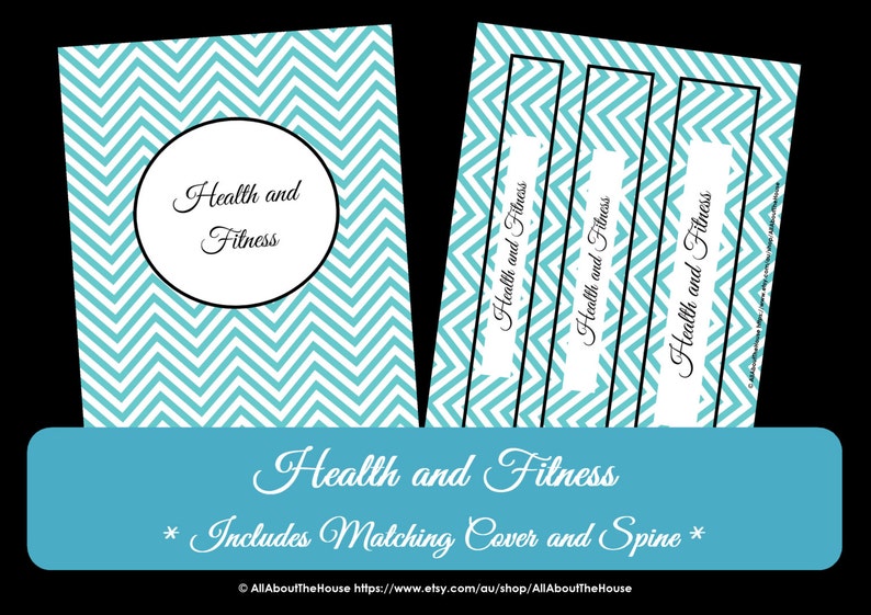 LIGHT BLUE Health and Fitness Printables Workout Printables Meal Planner Home Organisation Household Binder 31 sheets Instant download image 2