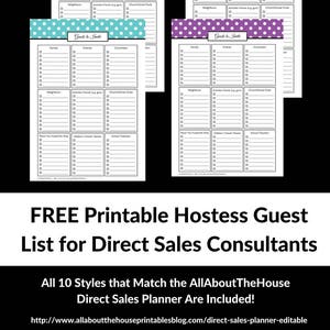 Direct Sales Party Checklist Planner Editable Business Planner Printables Organize any direct sales consultant Pdf Instant DL image 5