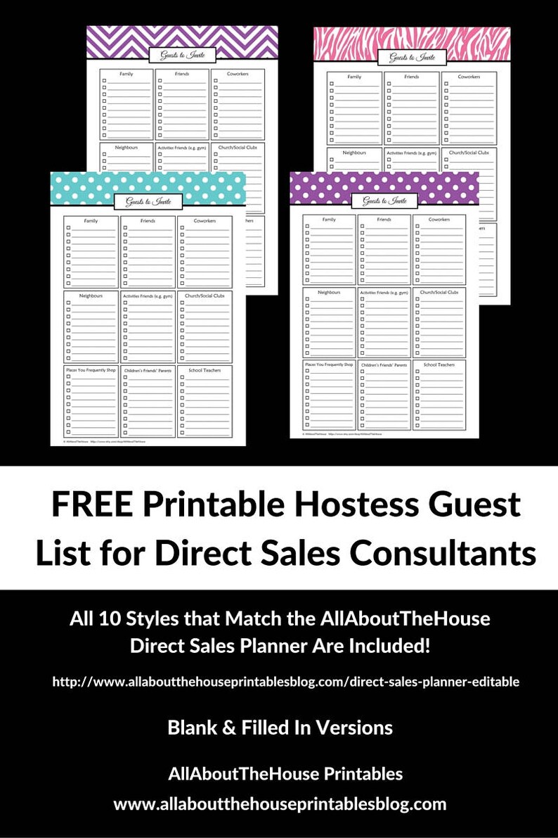 Direct Sales Party Checklist Planner Editable Business Planner | Etsy ...