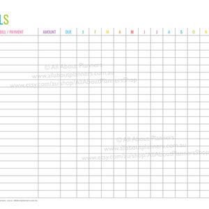 Budget Planner printable editable bill due expenses monthly annual taxes binder divider financial goals debt tracker money manage diy insert image 6