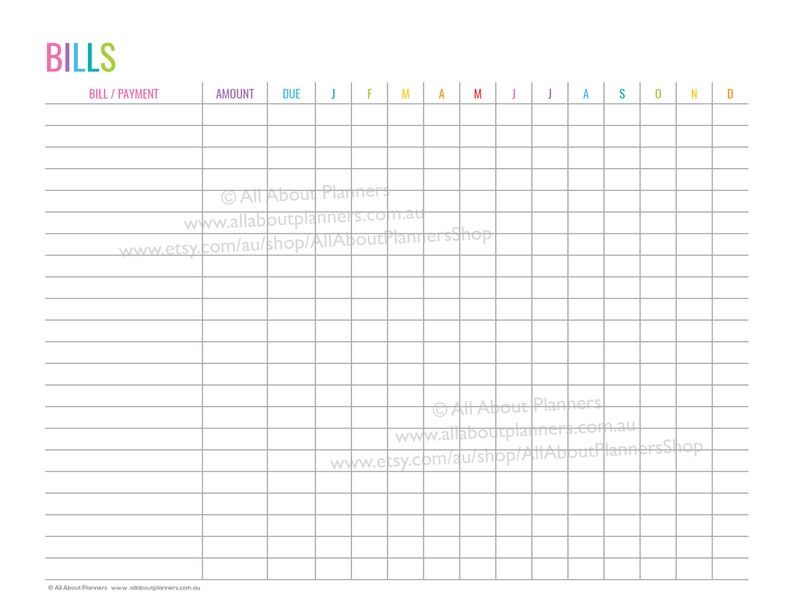 Budget Planner printable editable bill due expenses monthly annual taxes binder divider financial goals debt tracker money manage diy insert image 6