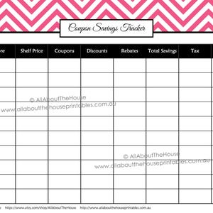 Coupon Binder Printable Insert Household Binder Shopping Couponing ...