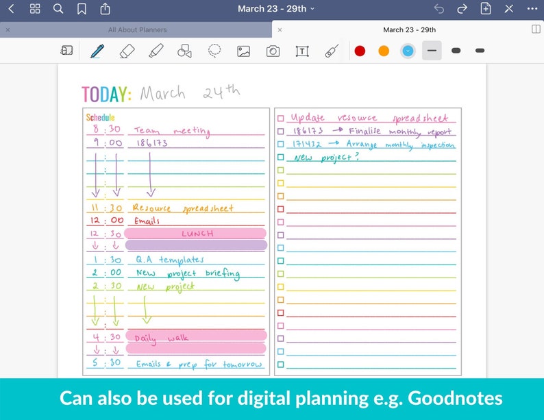 daily planner printable editable pdf day to a page