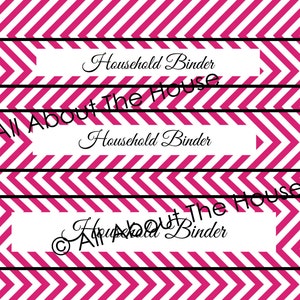 Personalised Binder Covers and Spines Monogram Chevron Household Binder Home Binder Recipe Binder School Binder Printable image 3