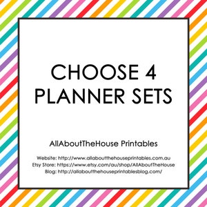 Choose 4 Planner Printable Sets Create Your Own Planner and/or household binder PDF Chevron Instant Download Some Sets Editable image 1