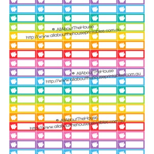 Savings Tracker Piggy Bank Money Printable Calendar / Planner Stickers 1.5" w x 0.5" Rainbow 2015 Planner  made for Erin Condren Plum Paper