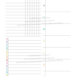 Weekly planner printable overview insert editable refill to do quarterly goals overview future log US letter size resize a5 half junior afbeelding 3