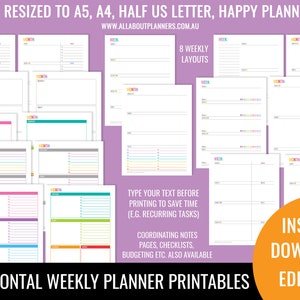 Build Your Own Planner printable bundle planner insert editable refill to do shopping grocery task organizer agenda 2024 2025 perpetual image 4