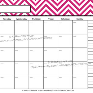 EDITABLE 12 monthly calendar printable chevron pattern use for 2022, 2023 and beyond Perpetual meal plan, cleaning, blog, family calendar image 4