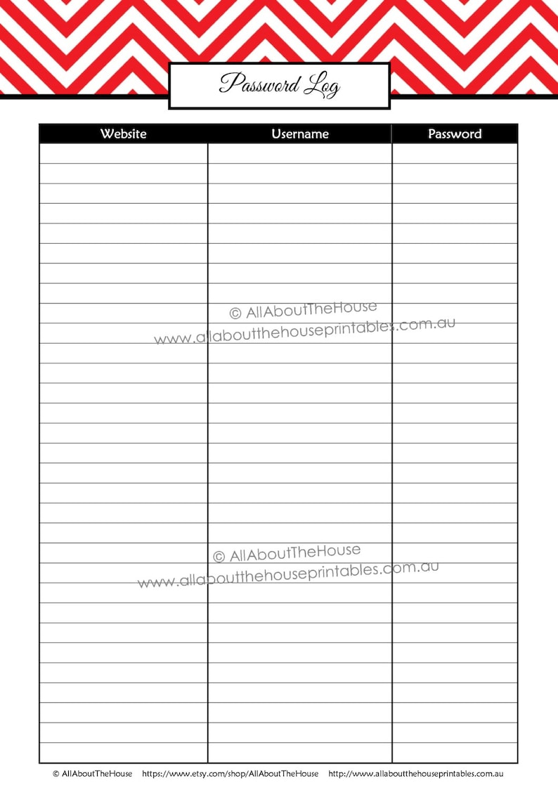 Pword log printable pdf Relatives Binder planner printable homekeeping laptop computer timetable organizer chevron a4 can print a5, 50 % webpage, US image relating to Password Log Printable identified as Pword log printable pdf Relatives Binder planner printable homekeeping laptop schedule organizer chevron a4 can print a5, 50 percent site, US