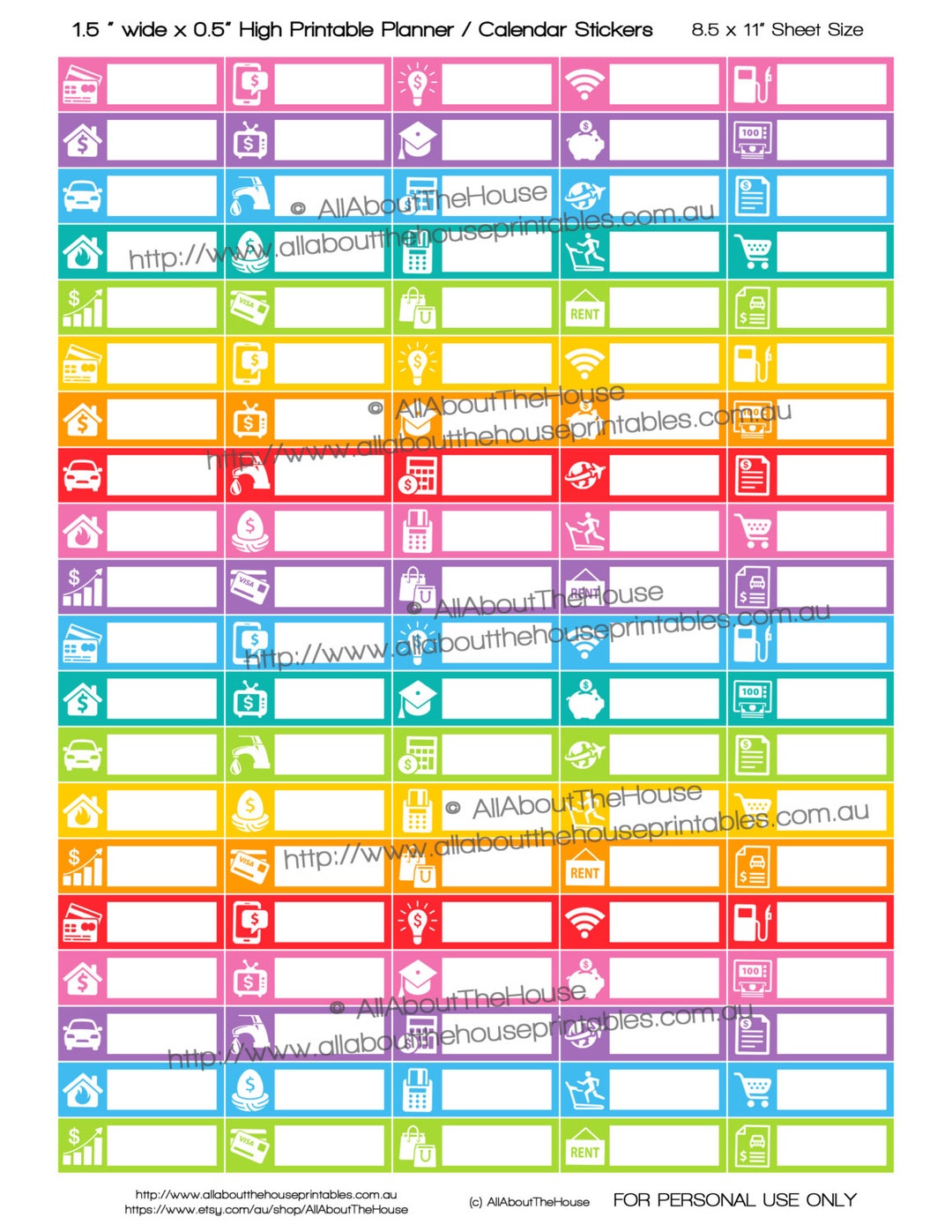 Bill Planner Stickers Printable 1.5