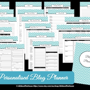 BLACK - Blog Planner Printables - Chevron - Blog Management Organisation - Household Binder - 30 sheets - Value Pack - INSTANT DOWNLOAD