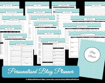 BLACK - Blog Planner Printables - Chevron - Blog Management Organisation - Household Binder - 30 sheets - Value Pack - INSTANT DOWNLOAD