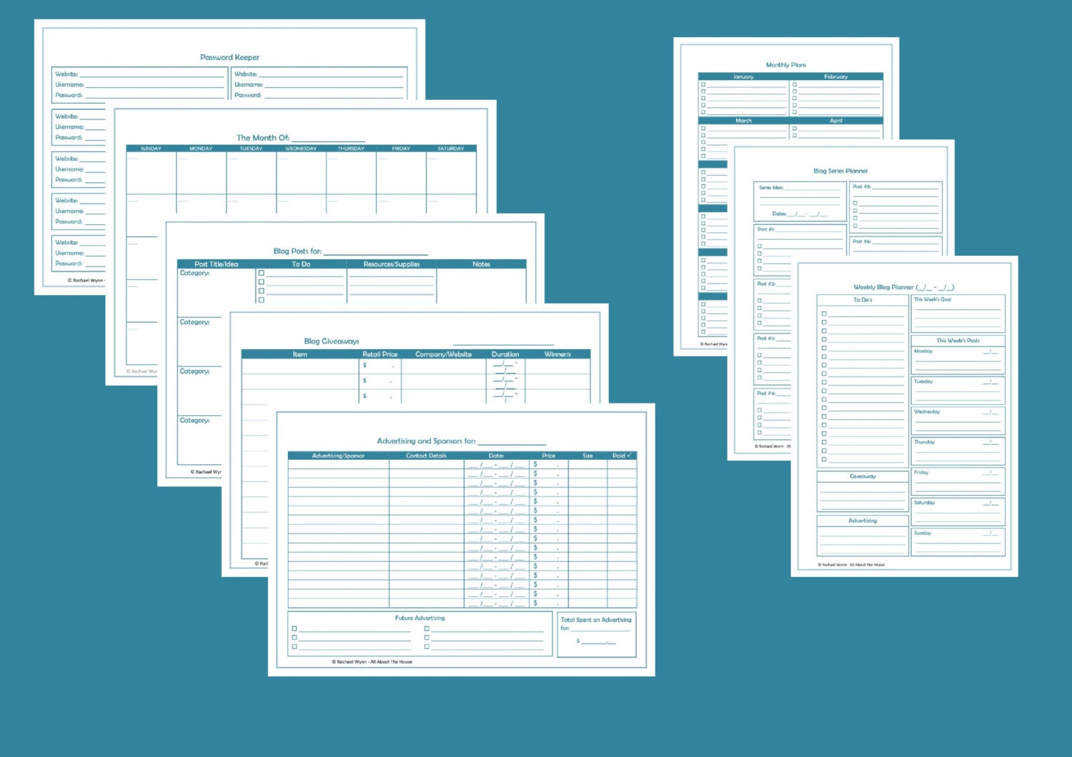Blogging Printables Blog Management Organisation Household - Etsy