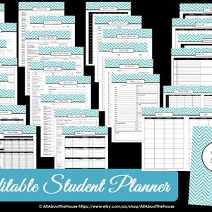 PINK EDITABLE Student Planner Printable College Planner School Class Planner Organization 2015 2016 any yr Homework Perpetual Calendar Diary