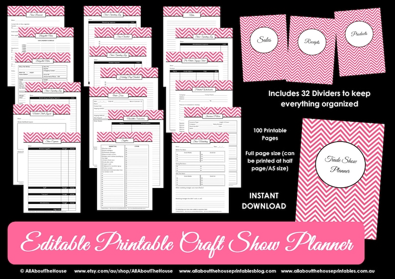 Craft Show Planner, trade show, market, handmade, creative business, entrepreneur, holiday, direct sales, booth, stall, DIY, printable image 3