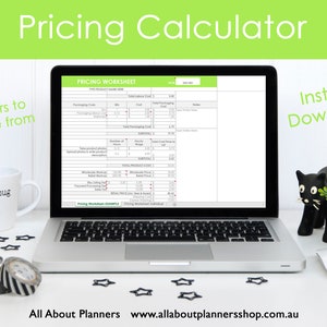 Pricing Calculator shop management Tool Etsy Sellers handmade product, cost of goods sold, COGS, worksheet spreadsheet excel file image 1