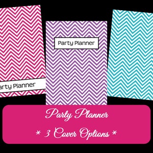 Printable Party Planner 14 sheets PDF Chevron Party Printables Household Binder Guest List, Party Budget, To Do List, Schedule image 2