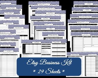 PINK Etsy Business Planner Printables online business template form tool organizer income expenses custom order form invoice orders tracker