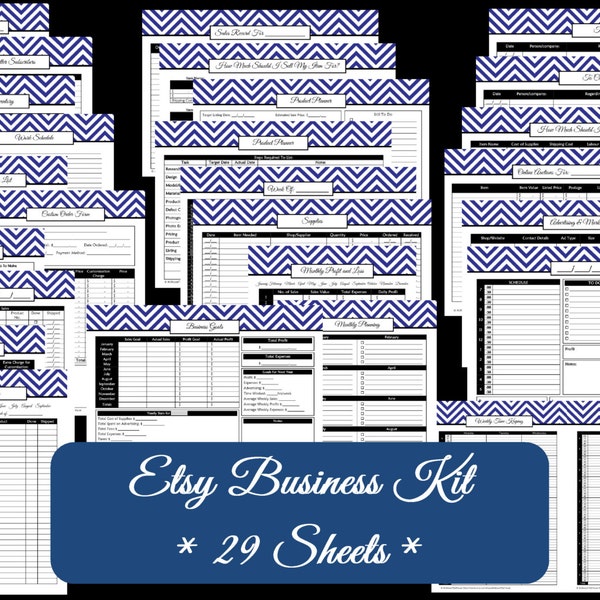 PINK Etsy Business Planner Printables online business template form tool organizer income expenses custom order form invoice orders tracker