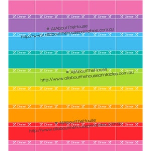 Half Box Dinner Printable planner stickers lined unlined  use with and  made for Erin Condren ECLP Plum Paper Inkwell Press etc.