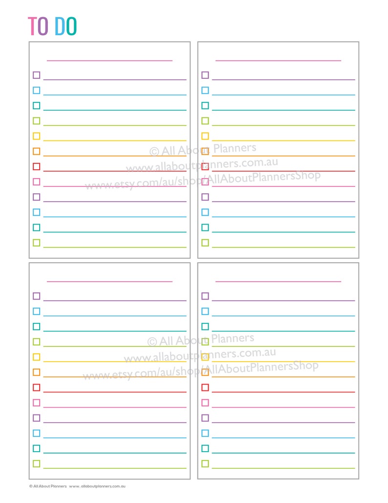 Anything list printable editable checklist cleaning shopping school grocery project planner rainbow letter size can resize to A5 or other image 1